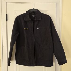 Black With Gold Embroidery Chevrolet Canvas Jacket Size L